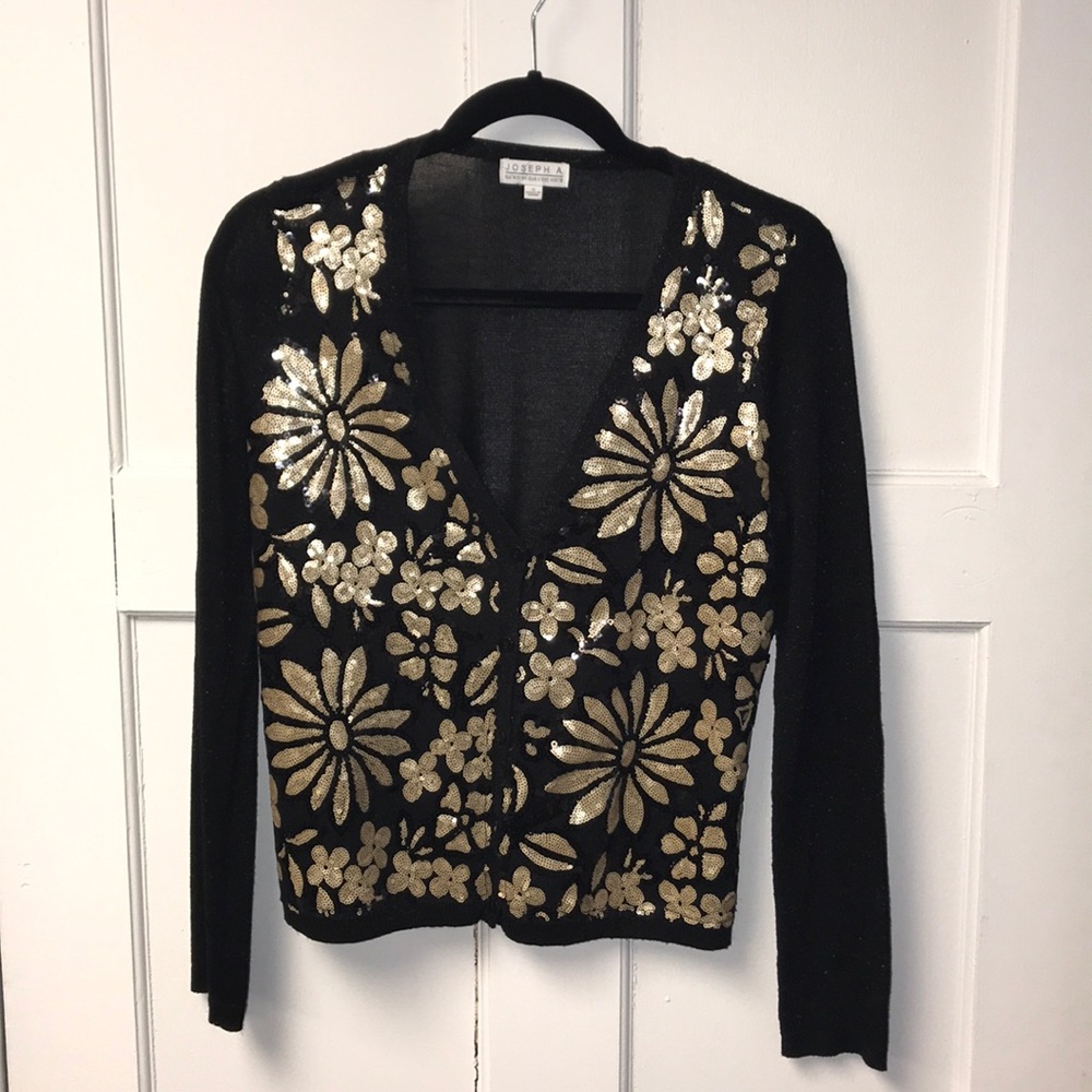 Joseph A Sequined Flower Cardigan